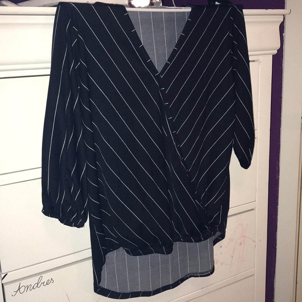 Black, white stripped Top